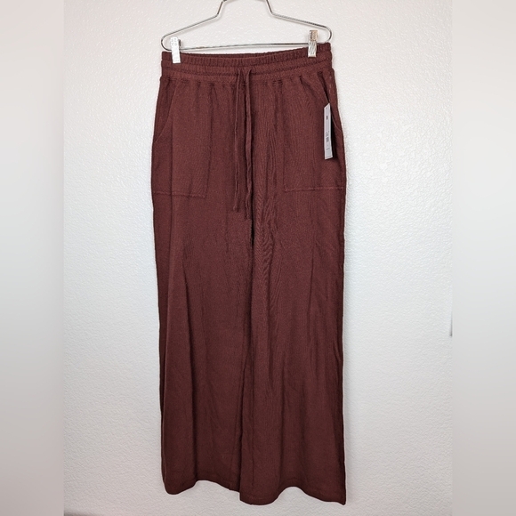 NWT Spiritual Gangster Claudia lofty slub rub wide leg pants - Picture 1 of 3
